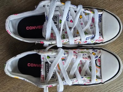 Converse All Star Girls Ox Sneakers Shoes Player One 670171F Video Game Size 2