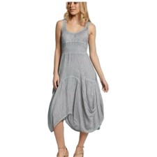 Inizio NWT Magic Linen Dress Silver Grey In Size L