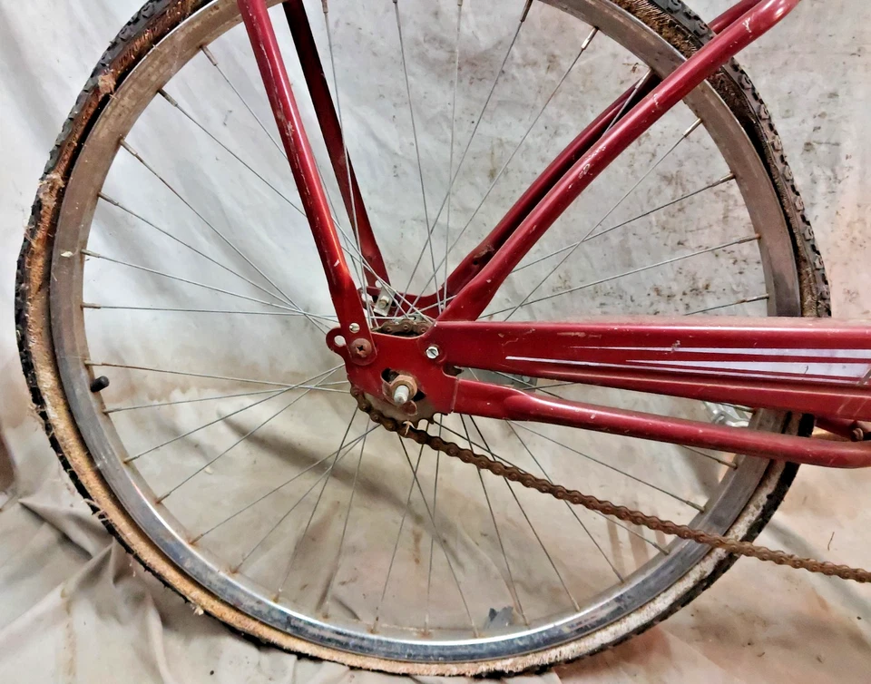 Bicicleta de crucero Rollfast 1955 vintage de una sola velocidad SS 18" grande acero café cercanías Foto 4 de 4