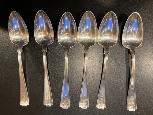 New ListingSet of 6 Gorham ETRUSCAN  Teaspoon Sterling Spoon 5 5/8", "D" Monogram