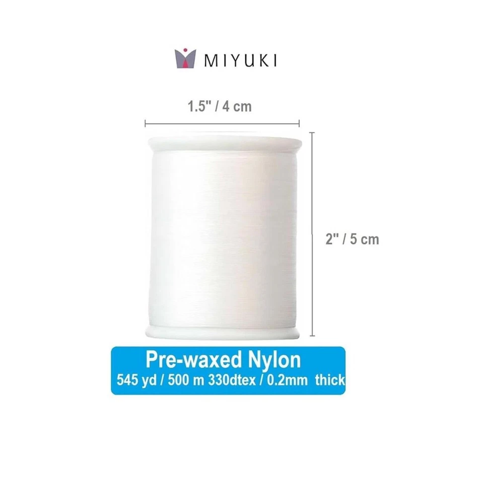 Miyuki Beading Nylon Thread White, 545 Yd Spool, 330dtex / 0.2mm Diameter - Image 3 of 3