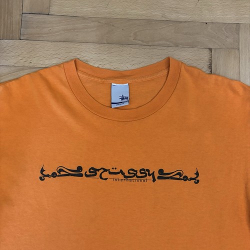 RARE Vintage Stussy Internatinal Y2K 90s Arabic Print Cotton Made In USA Size L - Picture 3 of 10