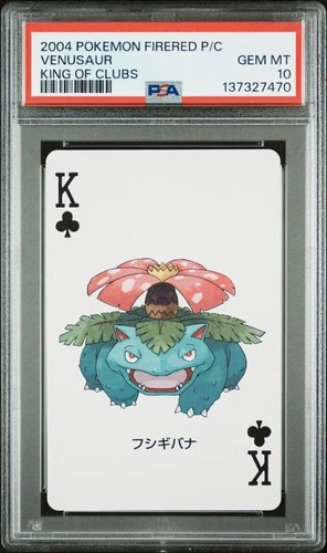 2004 POKEMON FIRERED VERSION PLAYING CARDS KING OF CLUBS VENUSAUR PSA 10