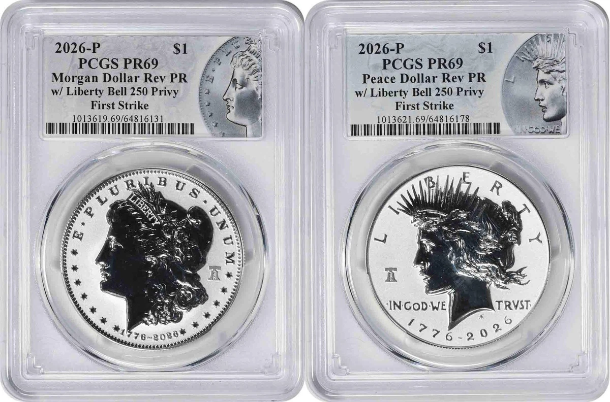 Silver Proof PCGS Certified PR 69 Graded US Dollar Coins for sale