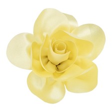 Satin Fabric Rose Flower Brooch, 5.9" Big Rose Flower Brooches, Yellow