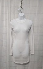 Forever 21 White Mesh Mini Dress Y2K Party Club Sheer Fairy Grunge Bodycon S