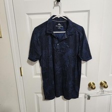 TOMMY BAHAMA SHORT SLEEVE PULLOVER FLORAL POLO SHIRT LARGE