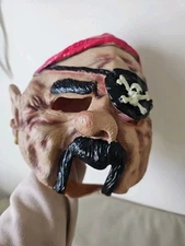 NOS VINTAGE KMART TOTALLY GHOUL Pirate Soft Latex Face Mask With Chin Strap NEW 