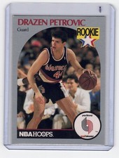 1990-1991 Drazen Petrovic NBA Hoops -  #248 (RC, Rookie Card) Trailblazers (a). rookie card picture