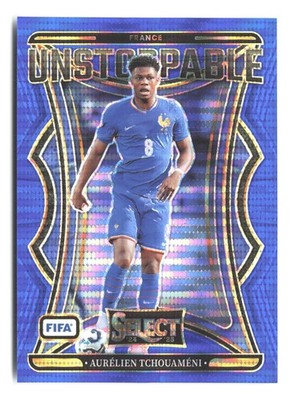 2024-25 Panini Select FIFA #21 Aurelien Tchouameni Unstoppable Blue Pulsar