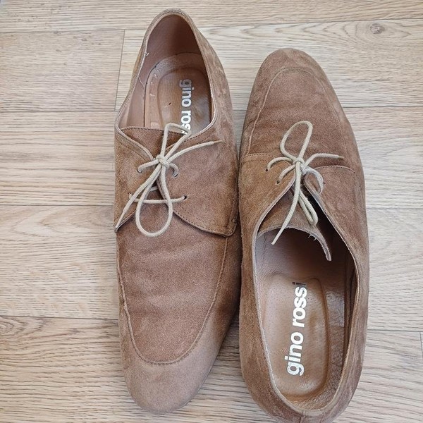Men Poland Heels Beige Suede 43