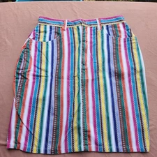 Vintage PS Gitano Striped Mini Skirt Women's Juniors Size 13 / 14 Bold Colorful