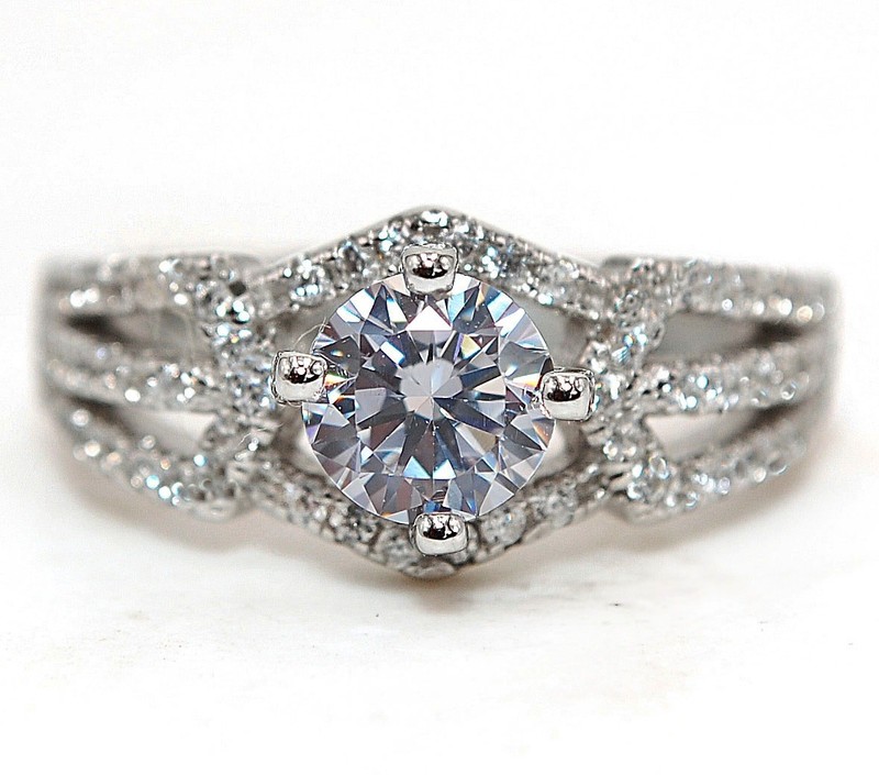 1CT Heat Treated Moissanite 925 Genuine Sterling Silver Ring Sz 9 MM5-7