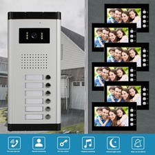 2-6 Units Apartment Video Intercom System with 7'' Monitor Video Door Phone Set