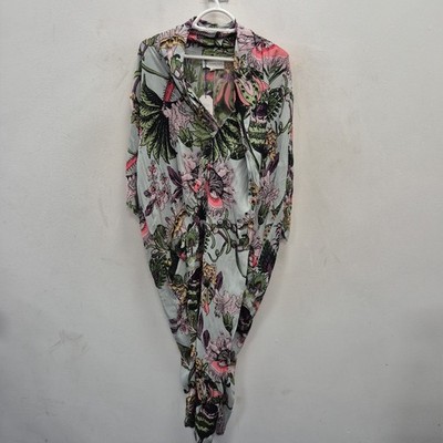 One Hundred Stars Eccentric Blooms Putty Floral Rachel Midi Dress Size M / L