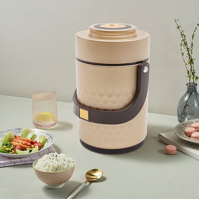 3-Tier Vacuum Insulated Stainless Steel Lunch Box 2L Gold/Black