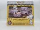 Pyrex Peanuts 8 Piece Ceramic Food Storage set Containers & Lids