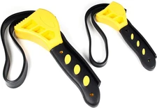 Utoolmart 2 Pack Oil & Water Filter Pipe Wrench Set Jar Opener Strap Adjustable