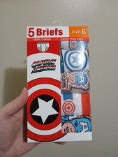 Captain America Boys 5 Pack NWT Brief Size 6