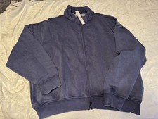 PINK Full Zip Blue Fleece Mock Neck Sweatshirt womens XL zip up