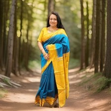 Women Pure Chattishgarh Kosa Tussar Silk Saree W Custom Stiched Blouse Handloom 