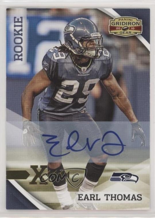 Earl Thomas Panini Gridiron Gear #188 Gold Xs Autograph