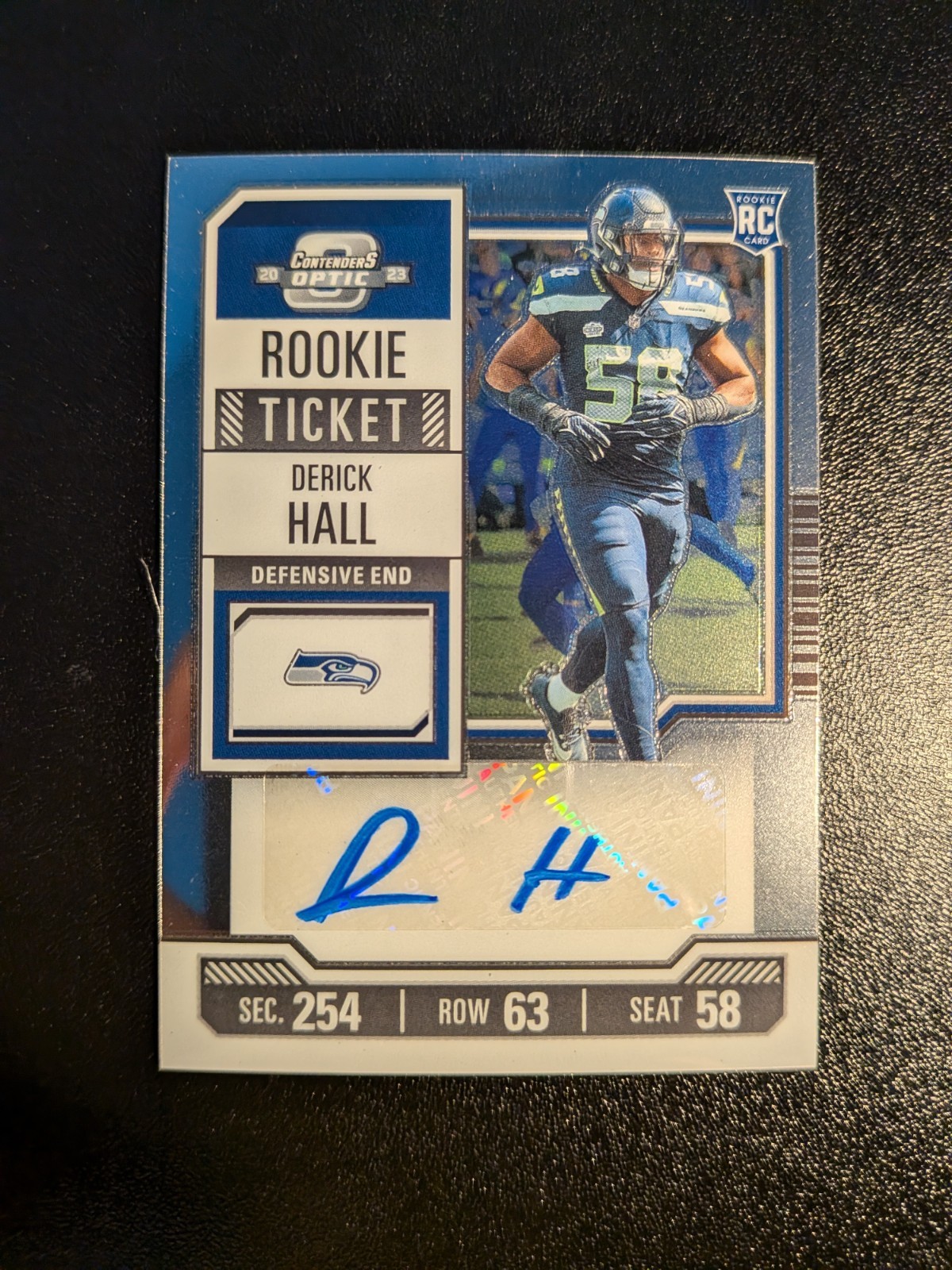 2023 Contenders Optic Derick Hall #163 Rookie Ticket Autograph