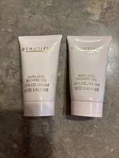 Estee Lauder BEAUTIFUL Bath and Shower Gel 2 -1.5 Oz Sample Tubes (3 Oz Total)