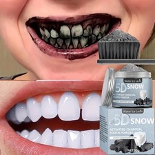 Bamboo Charcoal Tooth Whitening Powder - Natural Whitening and Deep Cleaning for