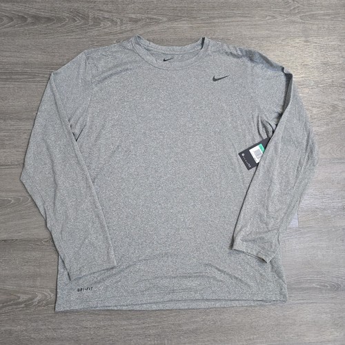 Set x2 Nike Legend Dri-Fit Langarmshirt T-Shirts für Herren 727980-091 grau schwarz XL - Bild 3 von 16