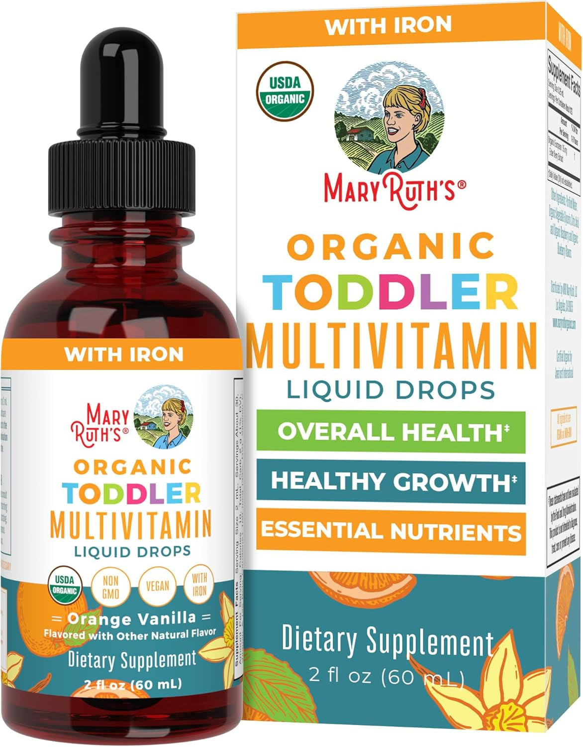 Multivitamin & Multimineral with Iron for Toddlers | USDA Organic | Sugar Free |