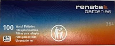Renata 364 SR621SW 1.55V Silver Oxide Battery-Box of 100 W/TRACKING Exp.1/ 2029