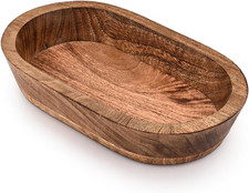 Sculpted Mango Wood Centerpiece Bowl