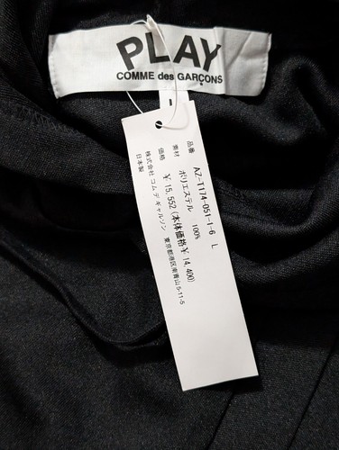 Comme Des Garçons Play Hoodie Sweatshirt Solid Black Gr. LARGE - Bild 7 von 9