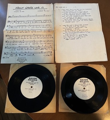RARE PSYCH Abt. Where Love Is Tandyn Almer Acetate 2 versions + chart Davin Cat.