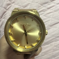 Nixon Gold Quartz Analog Wristwatch Gold Dial...