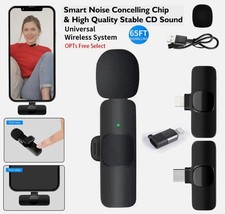Wireless Lavalier Microphone Clip Mic For iPhone iPad Samsung Recording Vlog