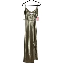 Birdy Grey NWT Cindy Satin Dress Moss Green Size M Bridesmaid Wedding Formal