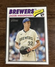 2026 Topps Heritage #144 Jacob Misiorowski Brewers Rookie Card