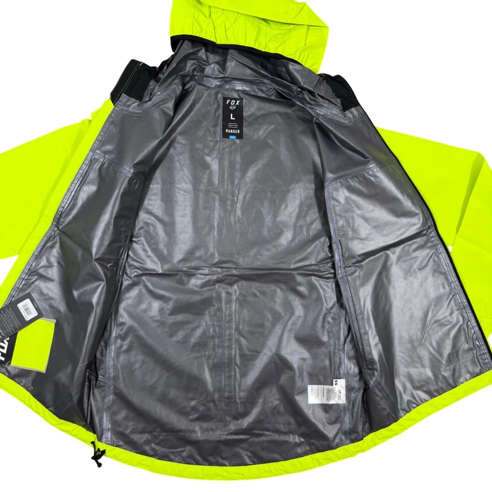 Fox Racing Ranger 2.5L Water Jacket Flo Yellow Men's Large Waterproof NEW - Image 3 of 4