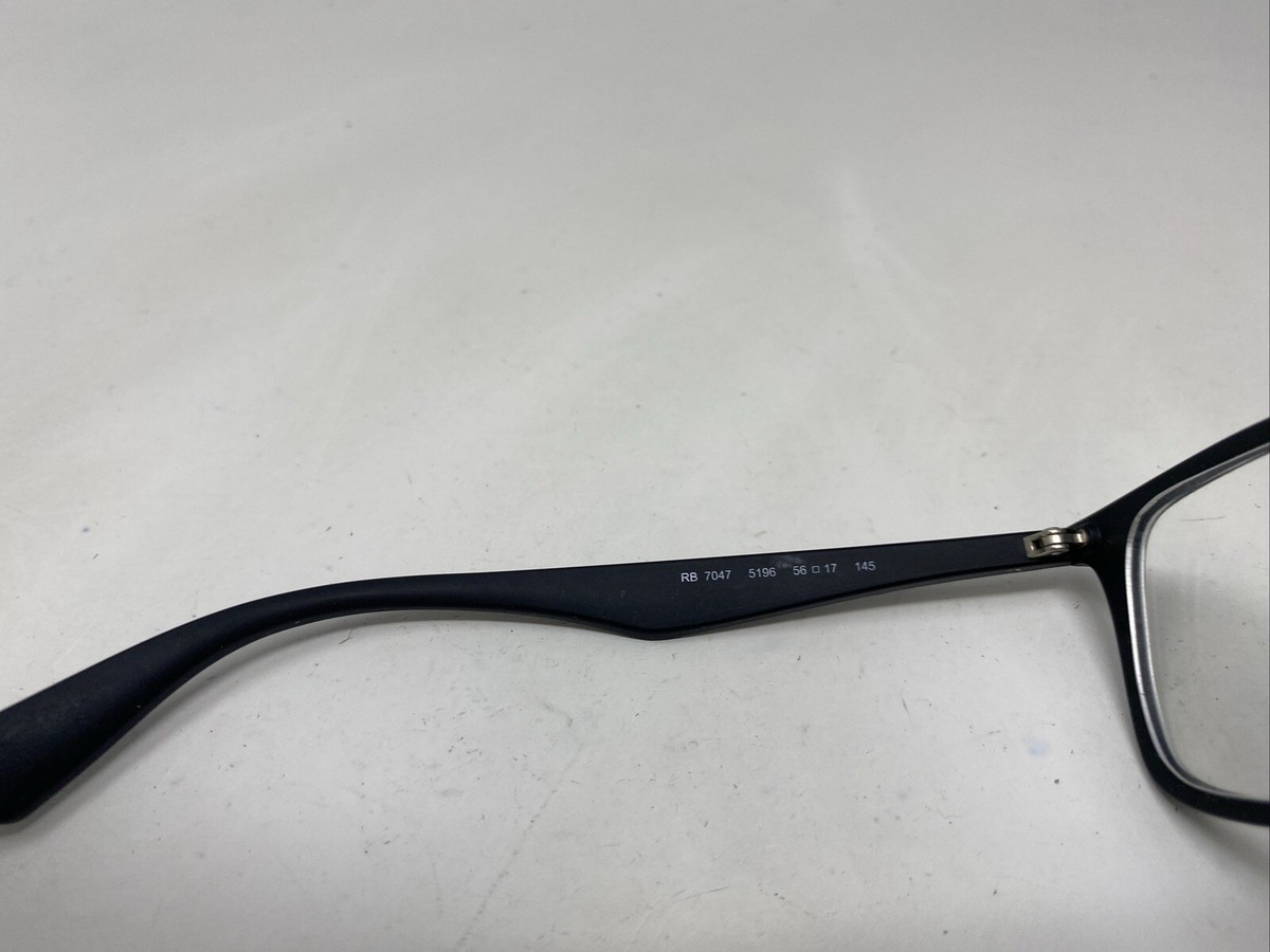 Ray-Ban RB 7047 5196 56-17-145 Black Plastic Full Rim Eyeglasses