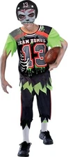 NEW Zombie Football Player Boys Halloween Costume Sz Small 4-6 Shirt Pants Mask