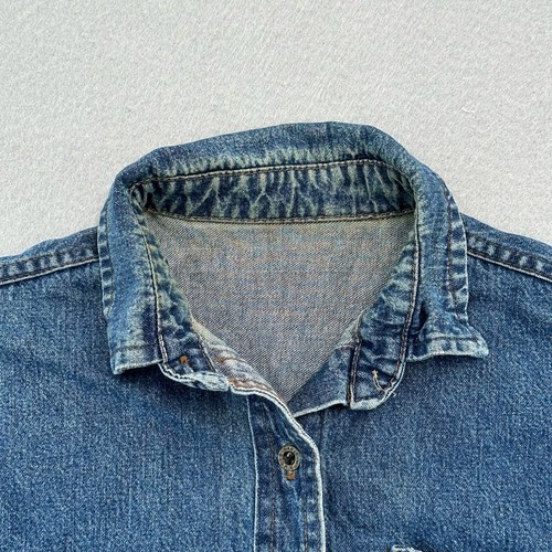 VINTAGE Rug Rats Shirt Mens Small Blue Jean Button Up 90s Cartoon Rugrats - Picture 4 of 11
