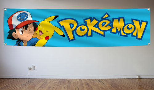 Pokemon Flagge Banner 2X8 Fuß Sammlung Raumdekoration Gamer Pokemon AGB