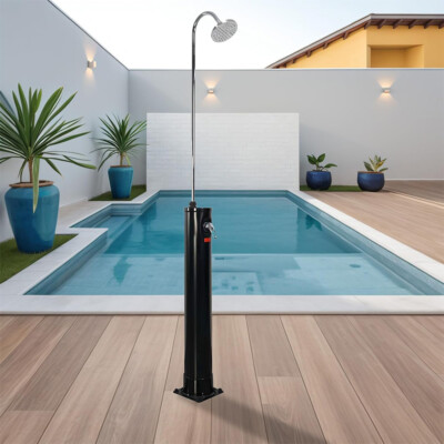 7 Ft 4.8 Gallon Solar Heated Shower w/Shower Head for Poolside Pool Spa Backyard
