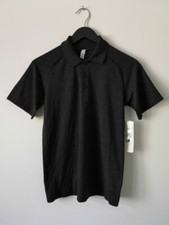 NWT LULULEMON Metal Vent Tech Polo Top Shirt Men's Small HDCO/BLK Black