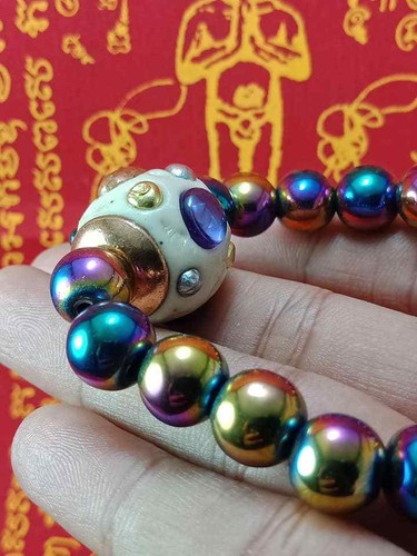 SUPER LEKLAI BEAD RAINBOW WITH TAKRUT LP SOMPORN LUCKY HOLY CHARMS THAI AMULET 8 - 第 4/6 張圖片