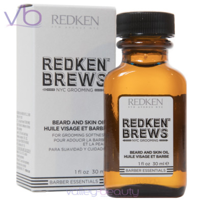 REDKEN BREWS FOR MEN Beard Oil, 30ml Skin & Mustache Moisturizer, Natural Oils