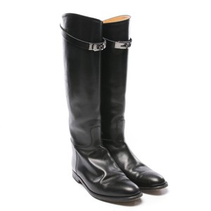 GrEur Schwarz Leder Hermès Damen Jumping Shoes Schuhe 39 Hermes, Lack Leder Damen Schuhe mit Absatz, Größe: 39