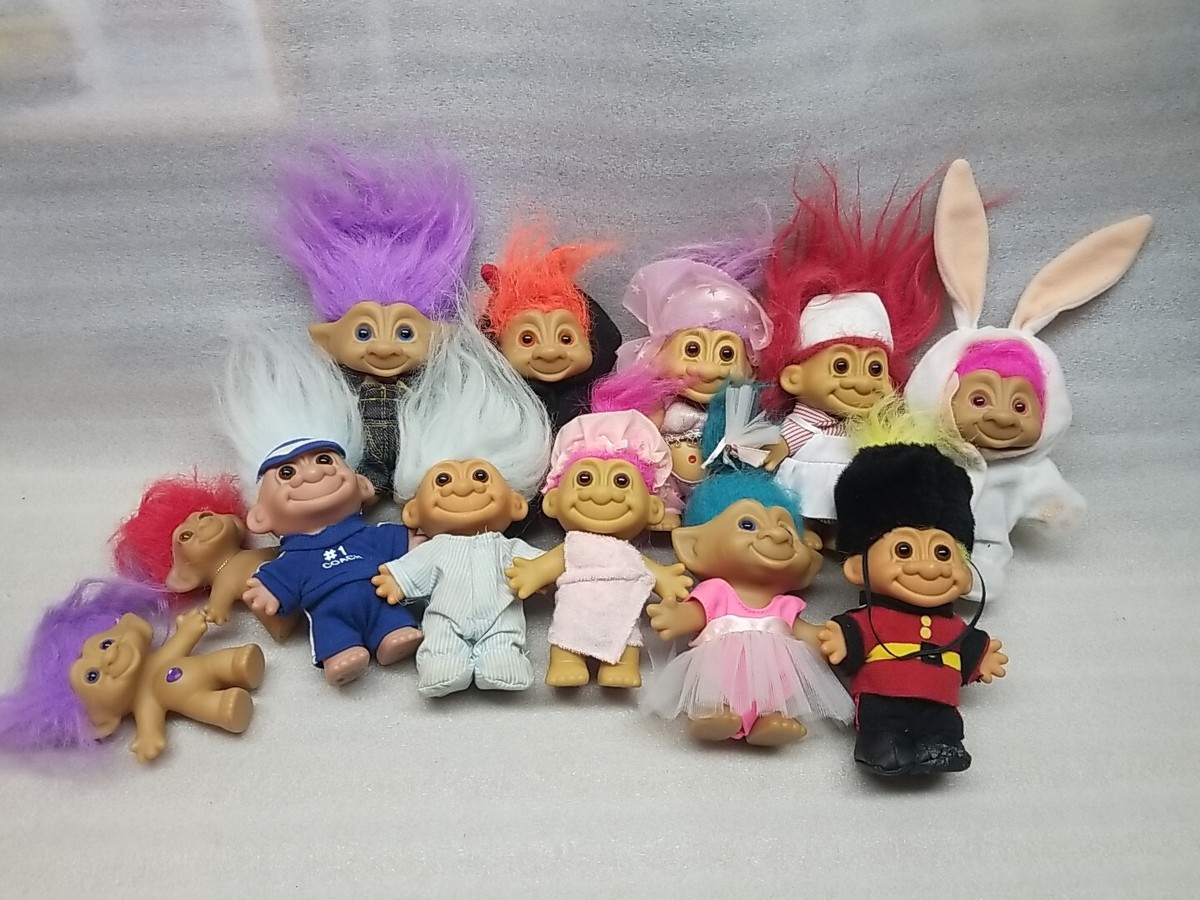 Vintage lot 12 Doll Russ Ace Vintage Trolls Rare Devil Gypsy Fairy